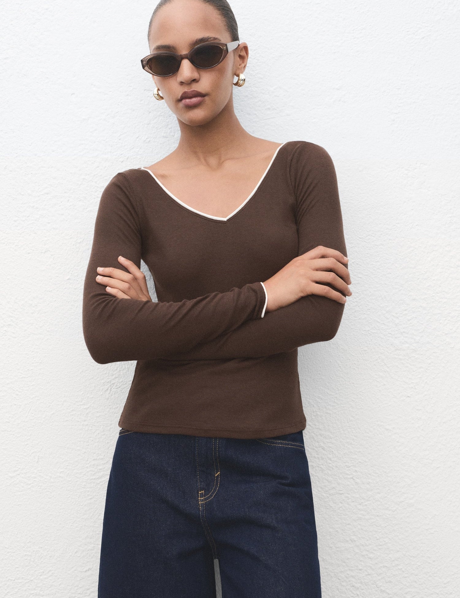 Mango t-shirt janet in Brown