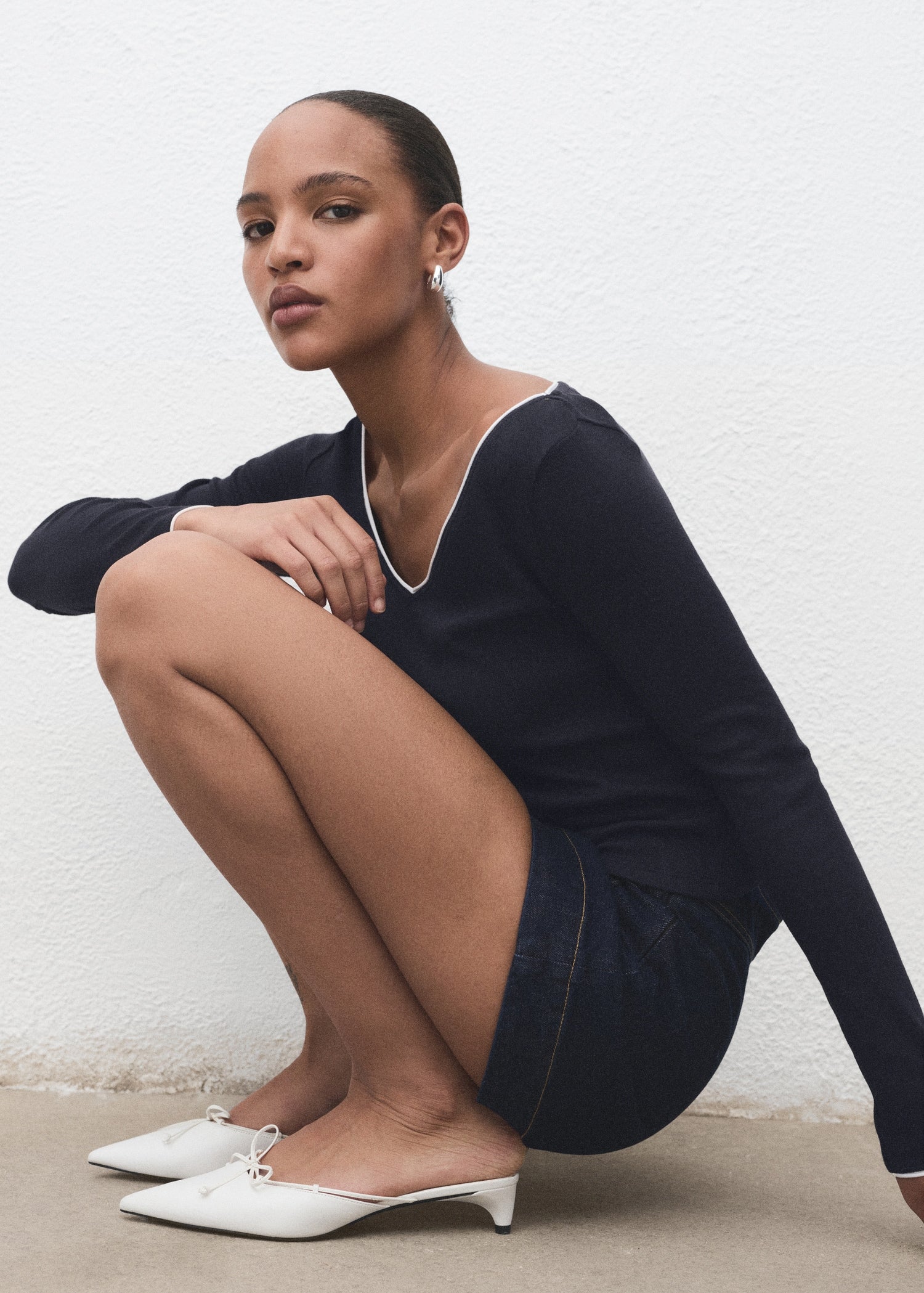 Mango t-shirt janet in Navy - D2