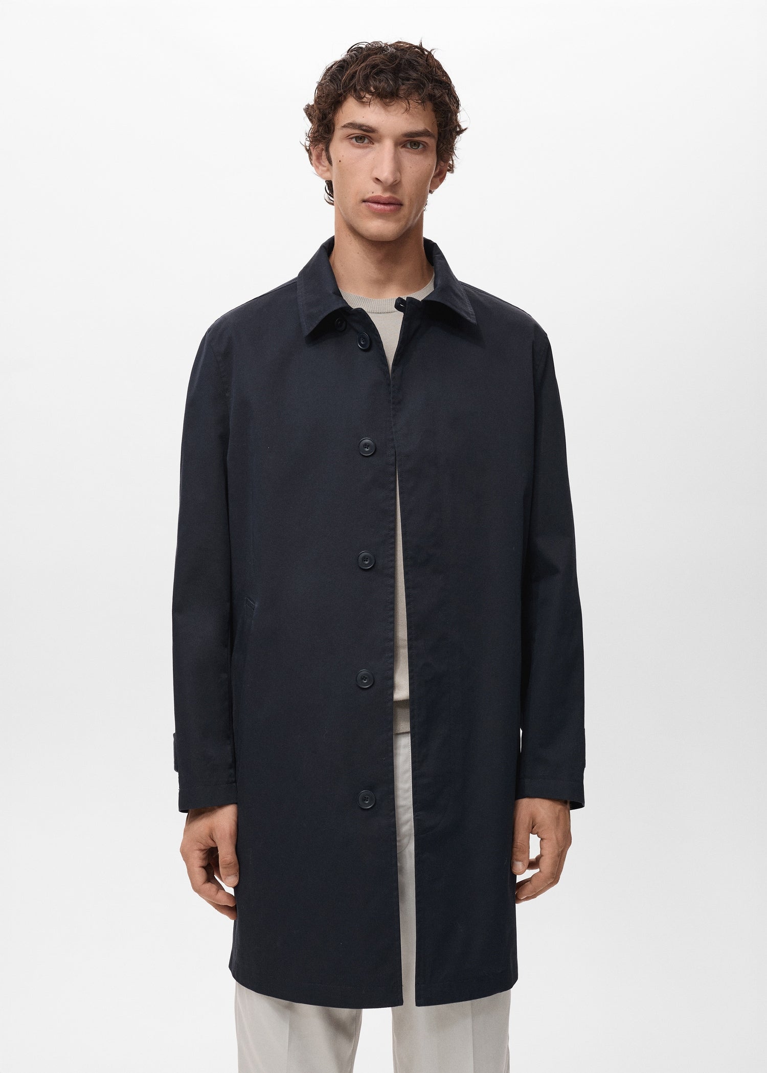 Mango trenchcoat chayton in Petroleum Blue