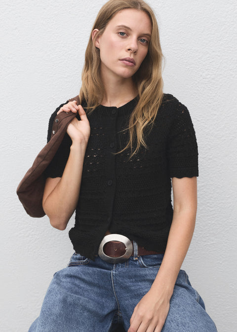 Mango cardigan situ in black