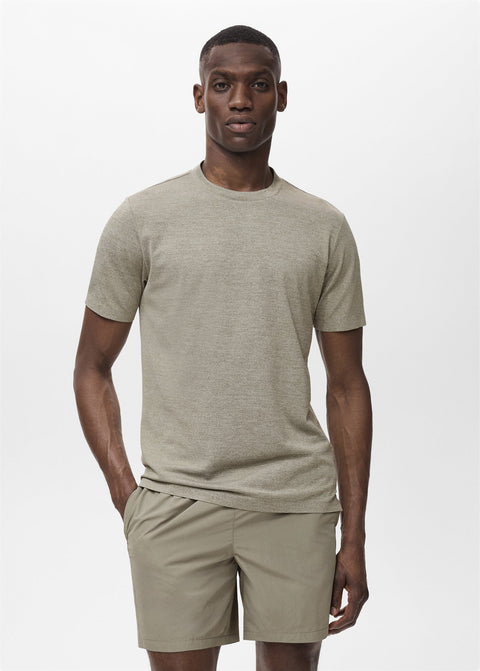 Mango t-shirt escala in hunting green