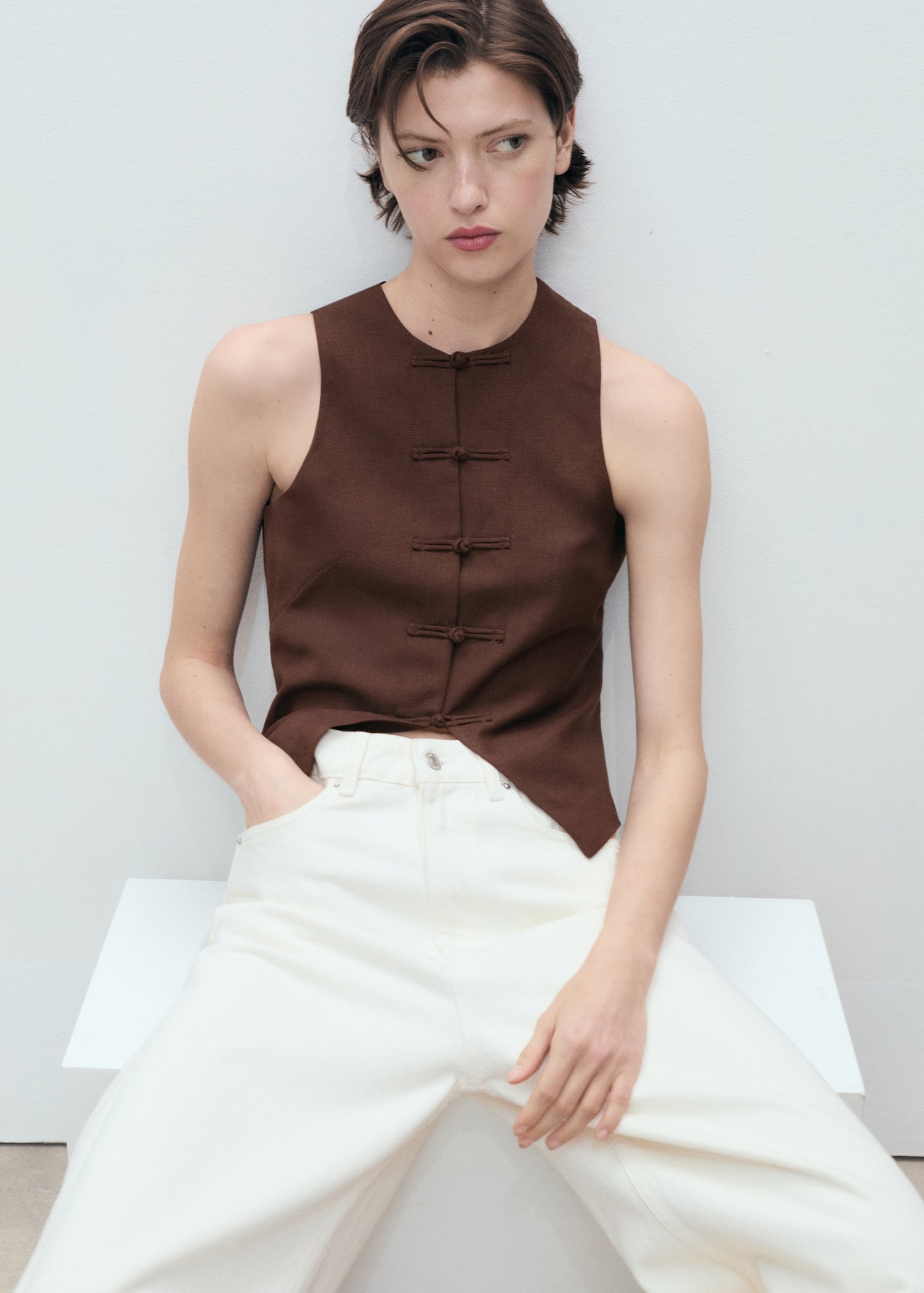 Mango vest laguna in Chocolate