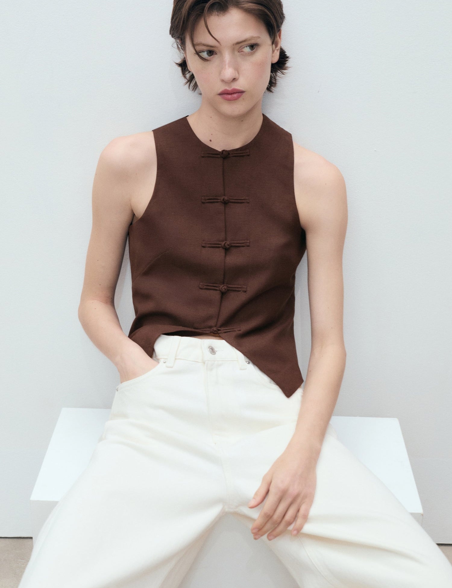 Mango vest laguna in Chocolate