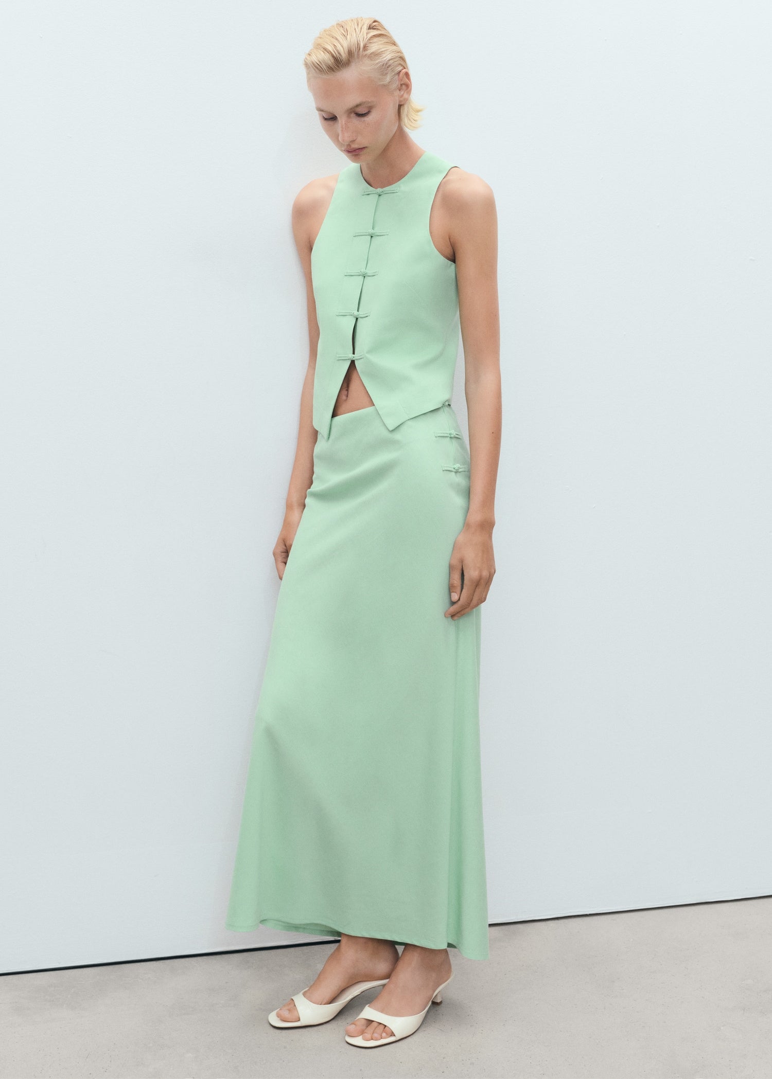 Mango vest laguna in Pastel Green - 99999999_01