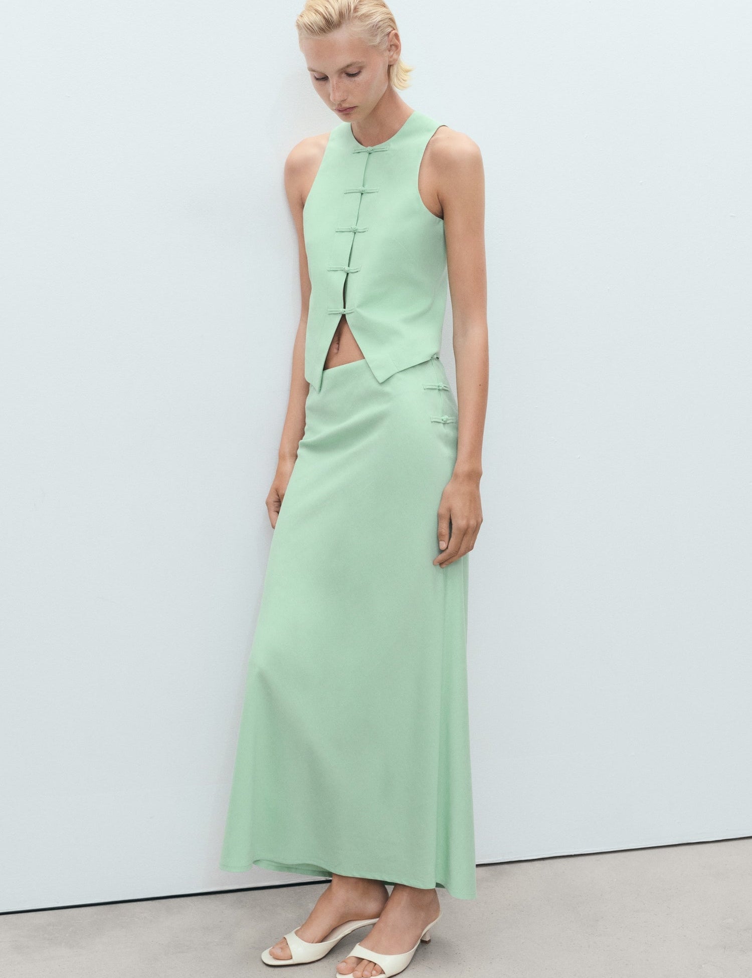 Mango vest laguna in Pastel Green - 99999999_01