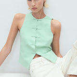 Mango vest laguna in Pastel Green - D2
