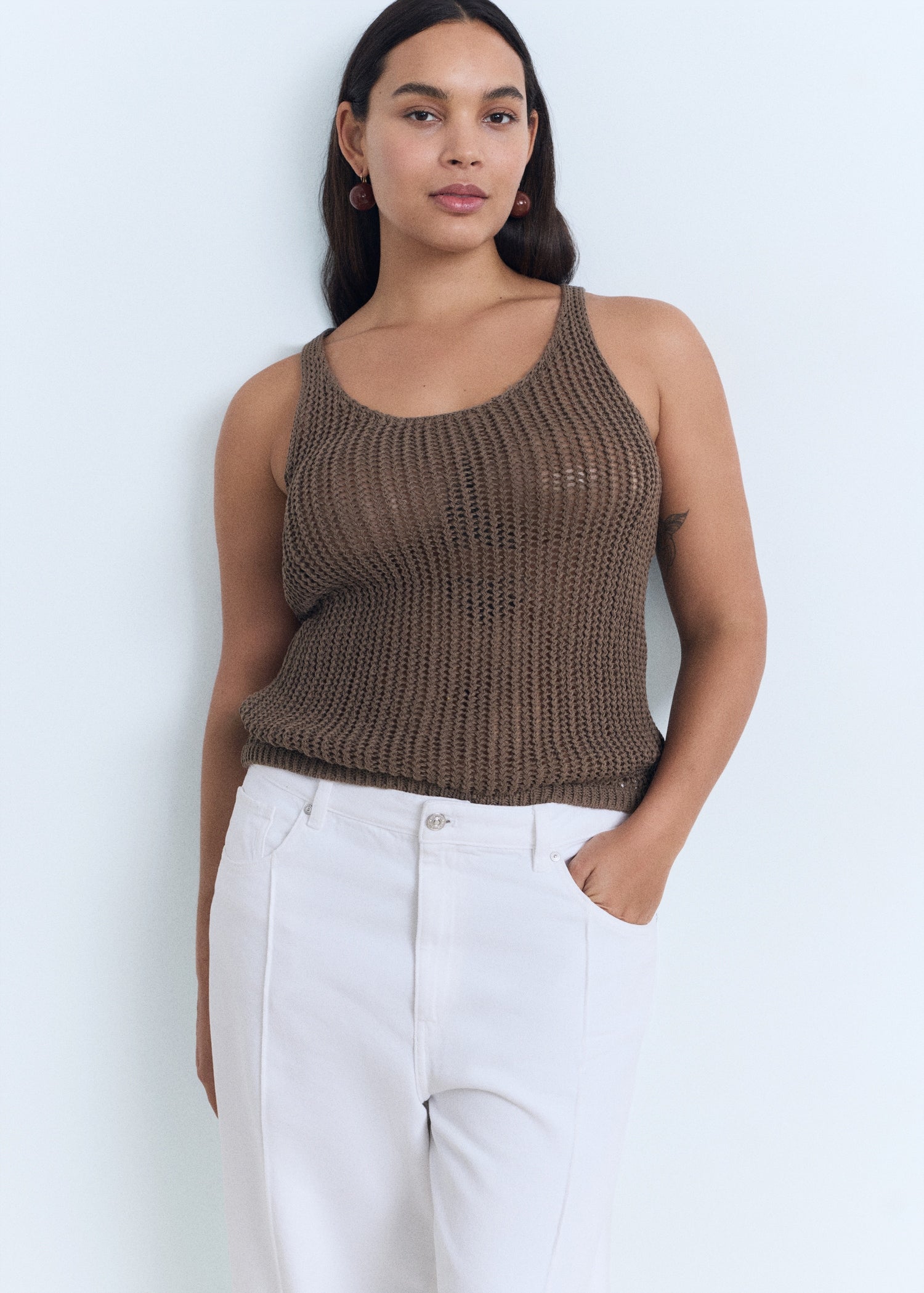 Mango top gonzalo in Taupe - D5