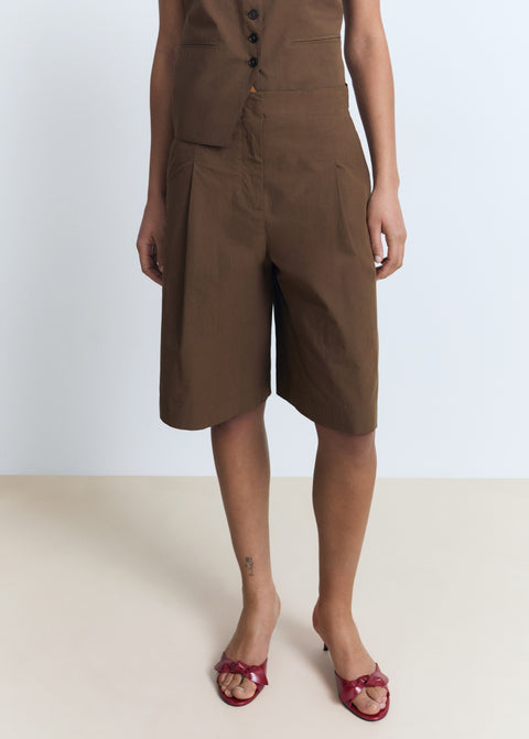 Mango bermudas huga in brown