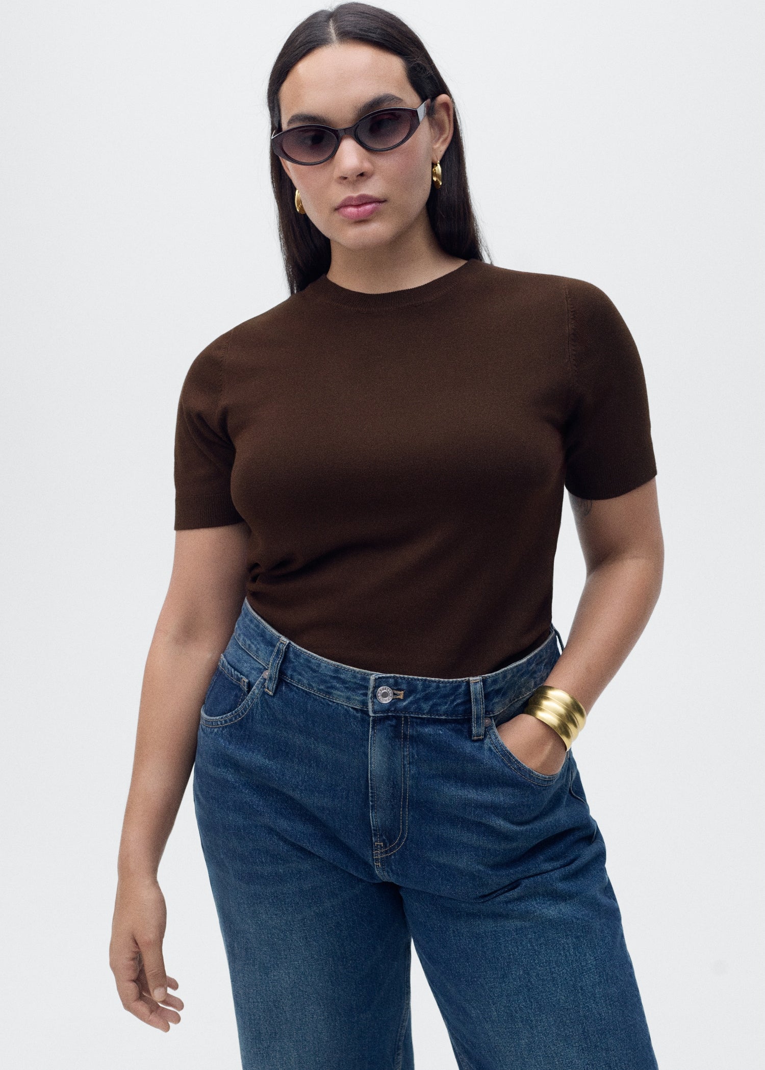 Mango sweater basic in Chocolate - D5