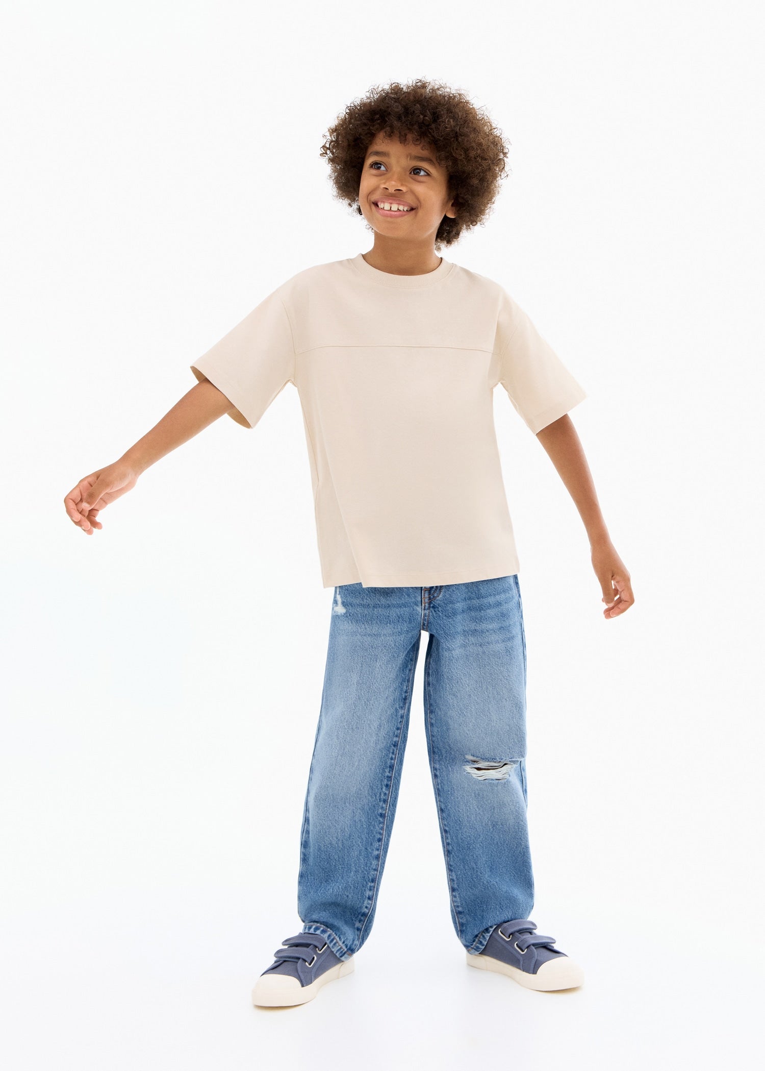 Mango t-shirt newbamc in Sand - 99999999_01