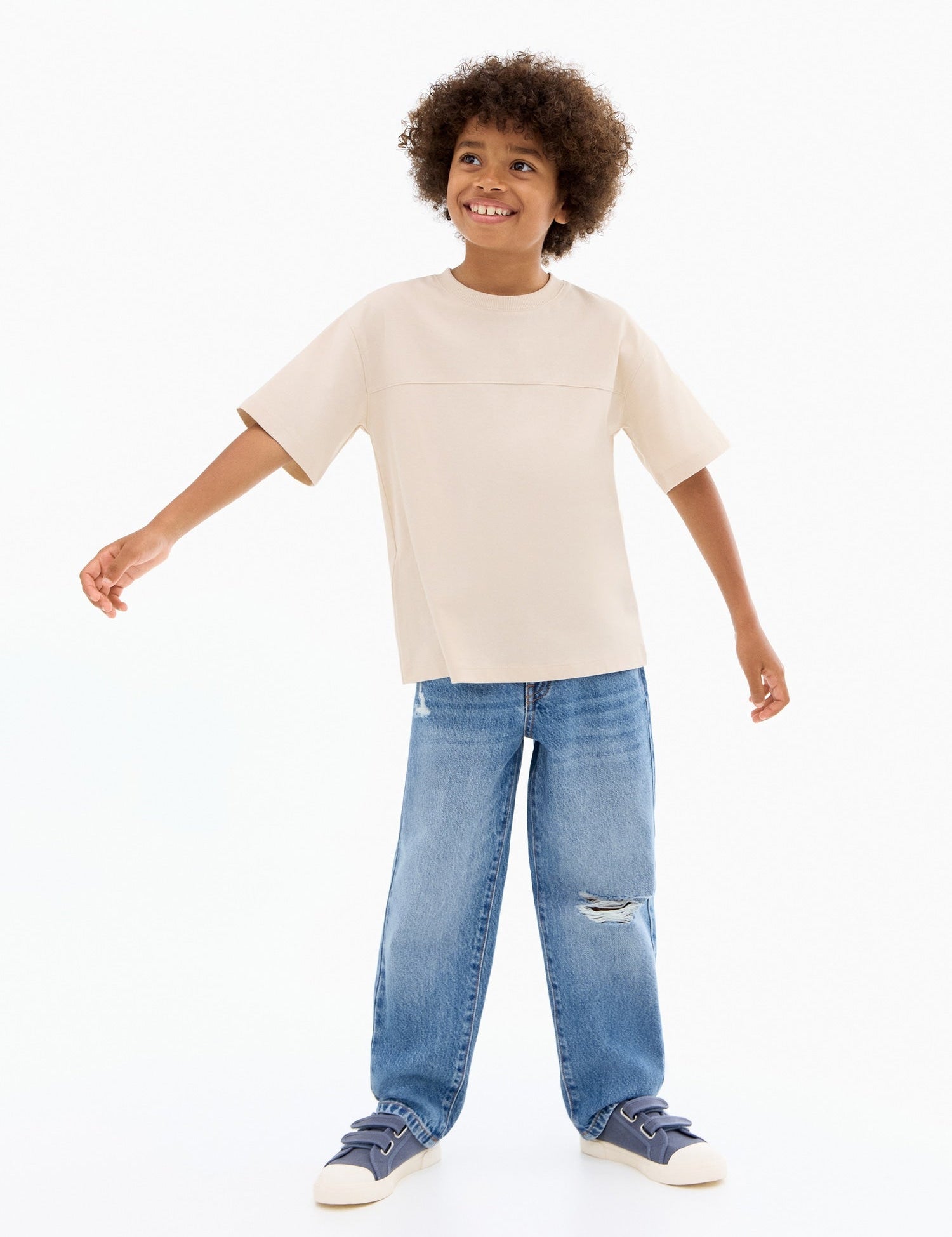 Mango t-shirt newbamc in Sand - 99999999_01