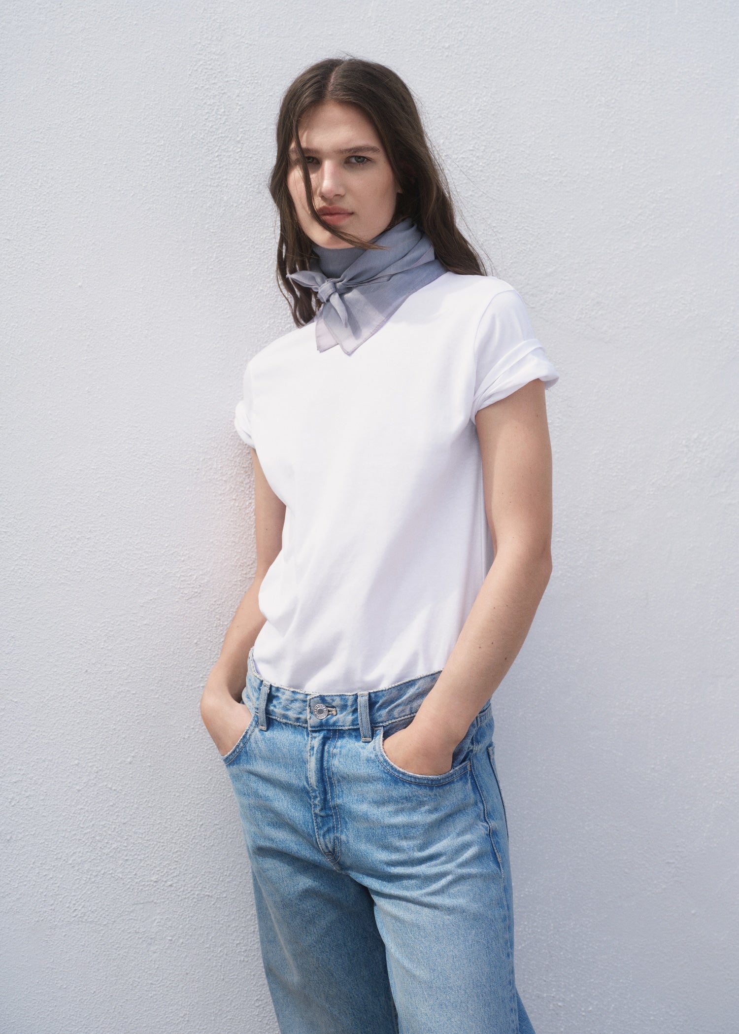 Mango t-shirt chals in White