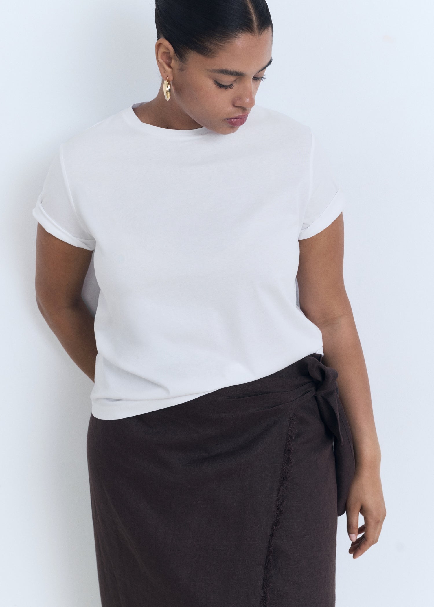 Mango t-shirt chals in White - D5