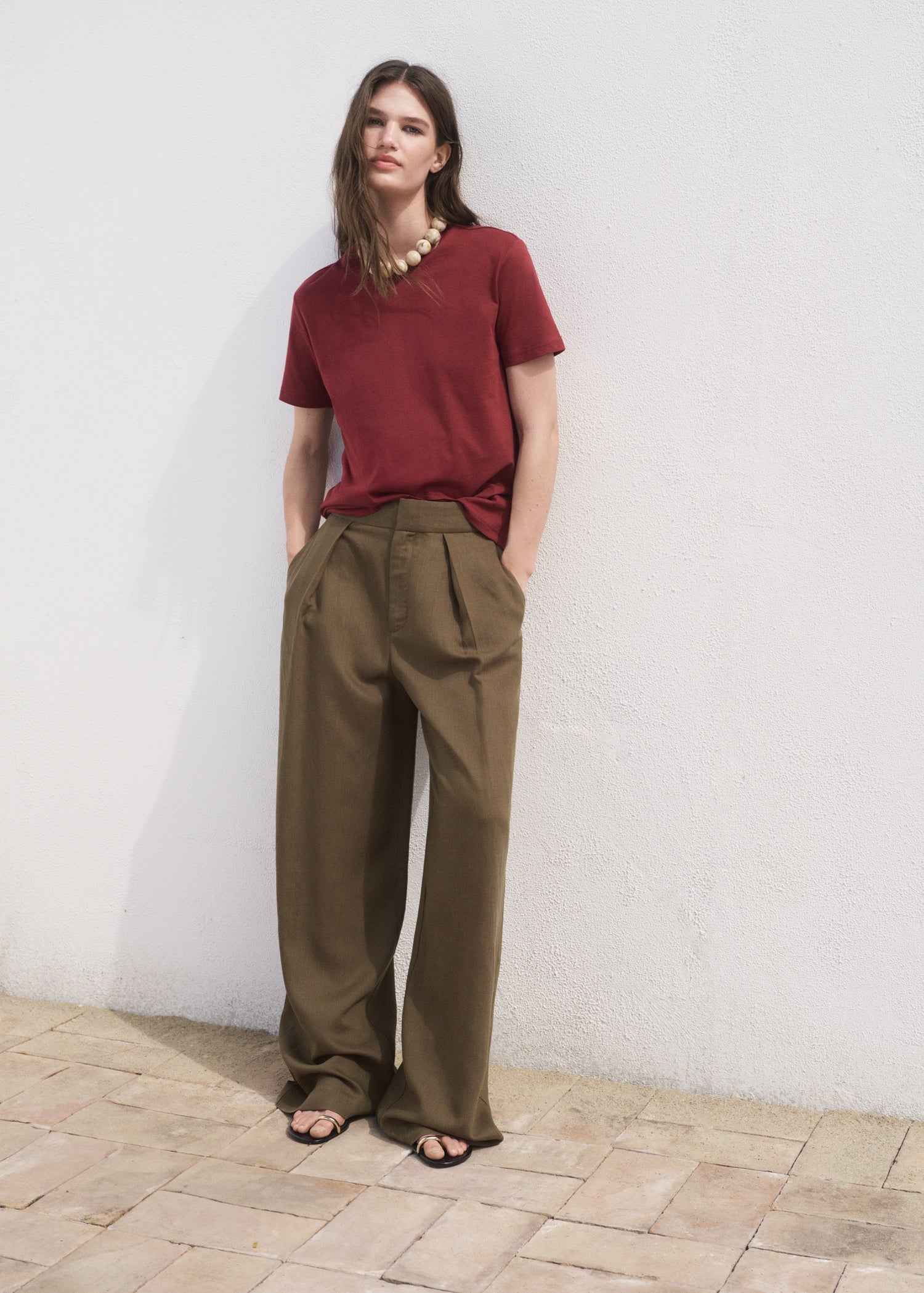 Mango t-shirt chals in Garnet - 99999999_01