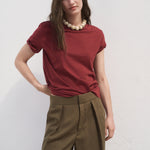 Mango t-shirt chals in Garnet