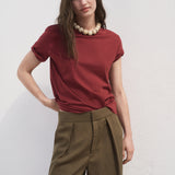 Mango t-shirt chals in Garnet