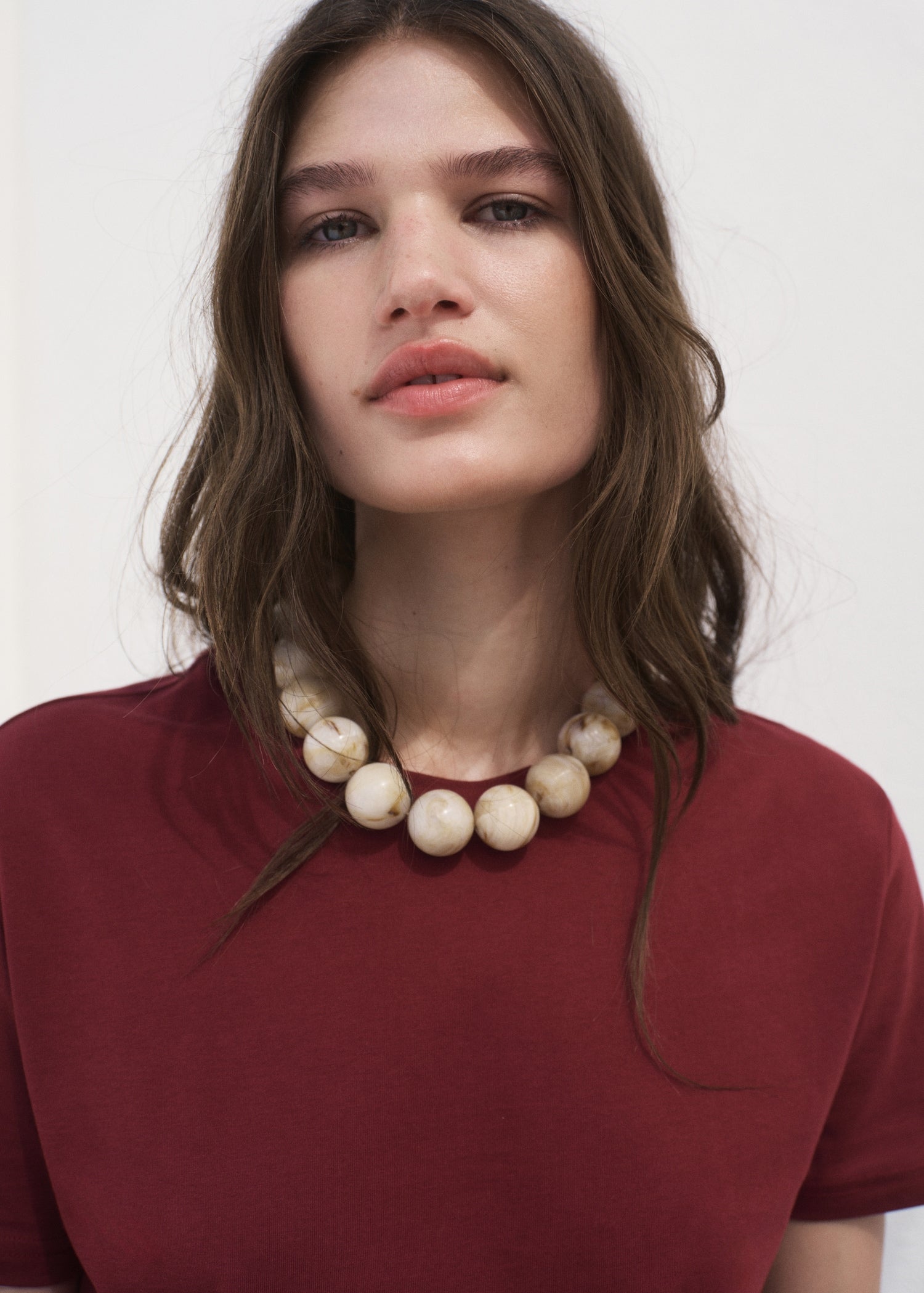 Mango t-shirt chals in Garnet - D1