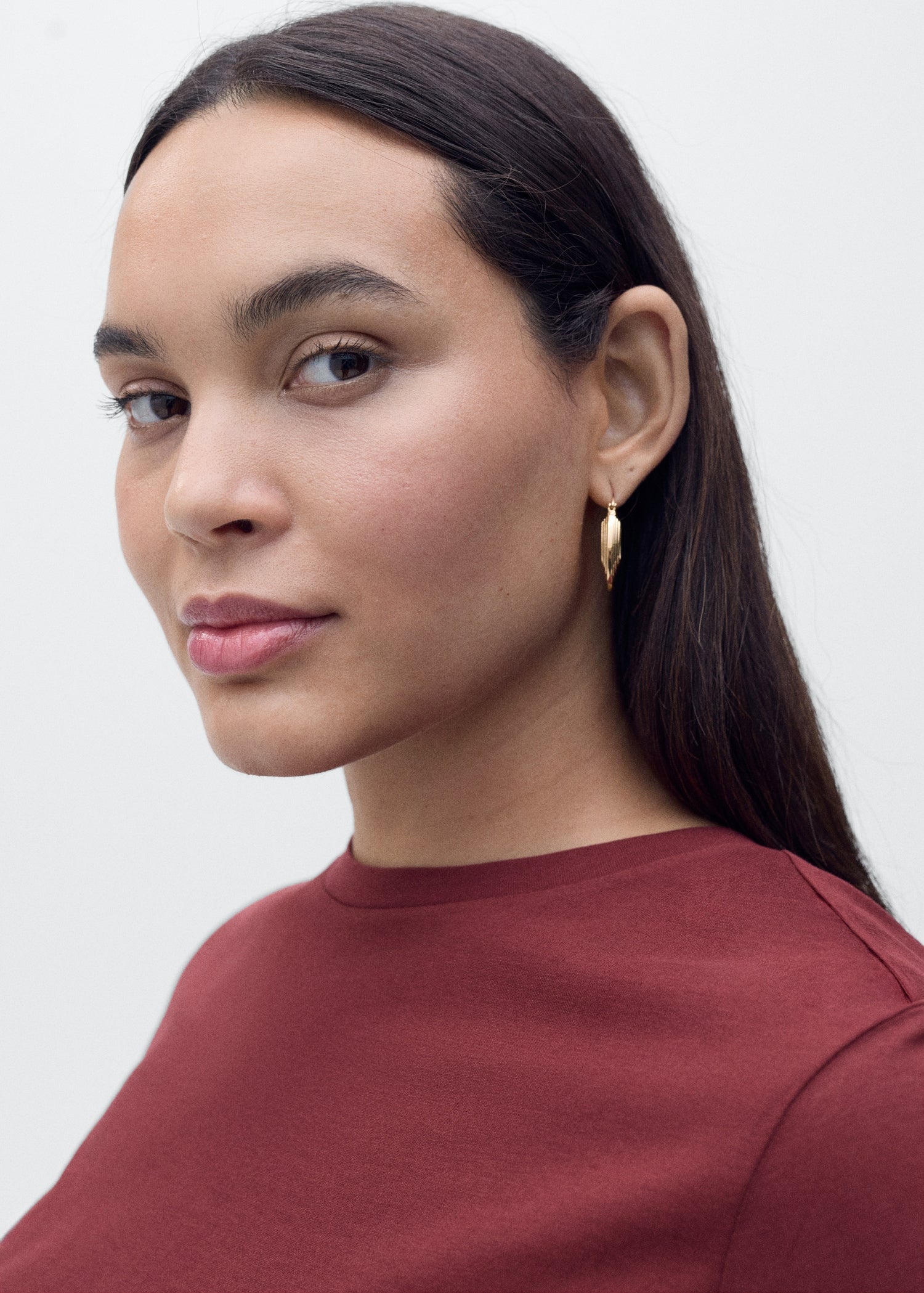 Mango t-shirt chals in Garnet - D4