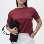 Mango t-shirt chals in Garnet - D5