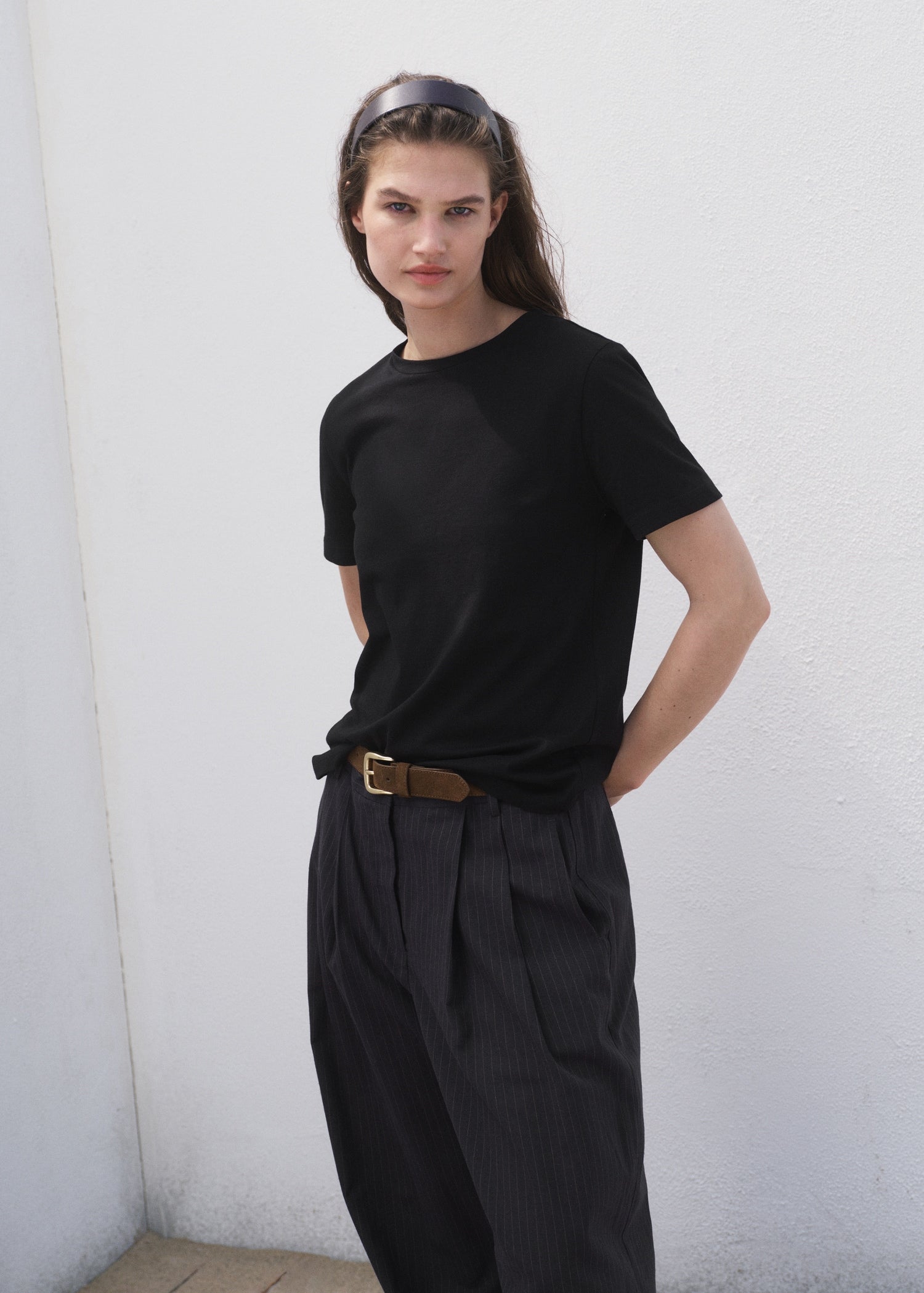 Mango t-shirt chals in Black