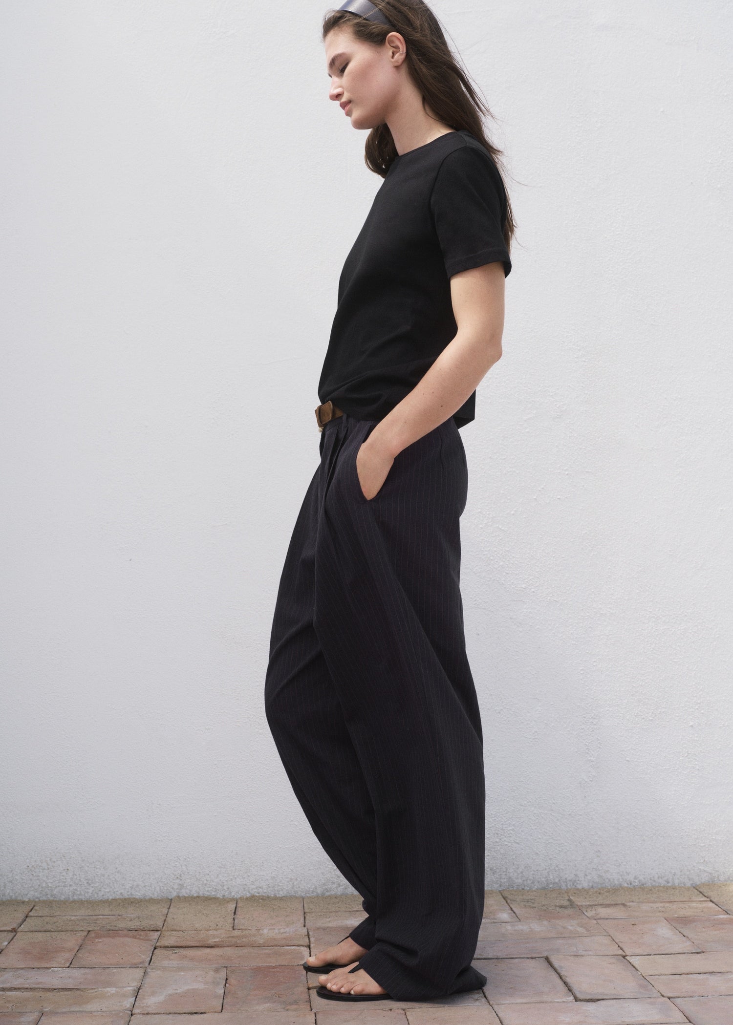 Mango t-shirt chals in Black - D2