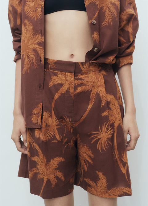 Mango bermudas lana in brown