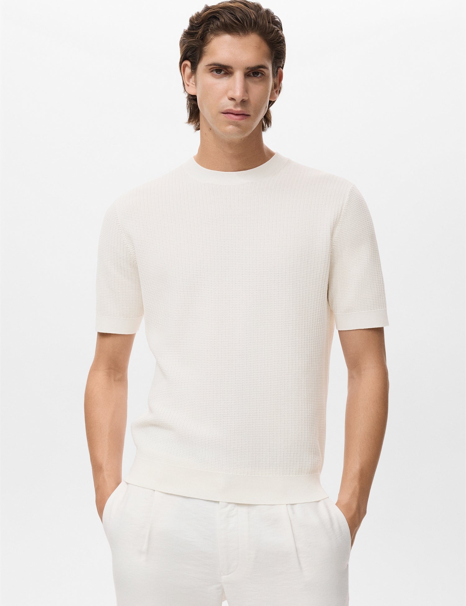 Mango t-shirt fluid in Off White