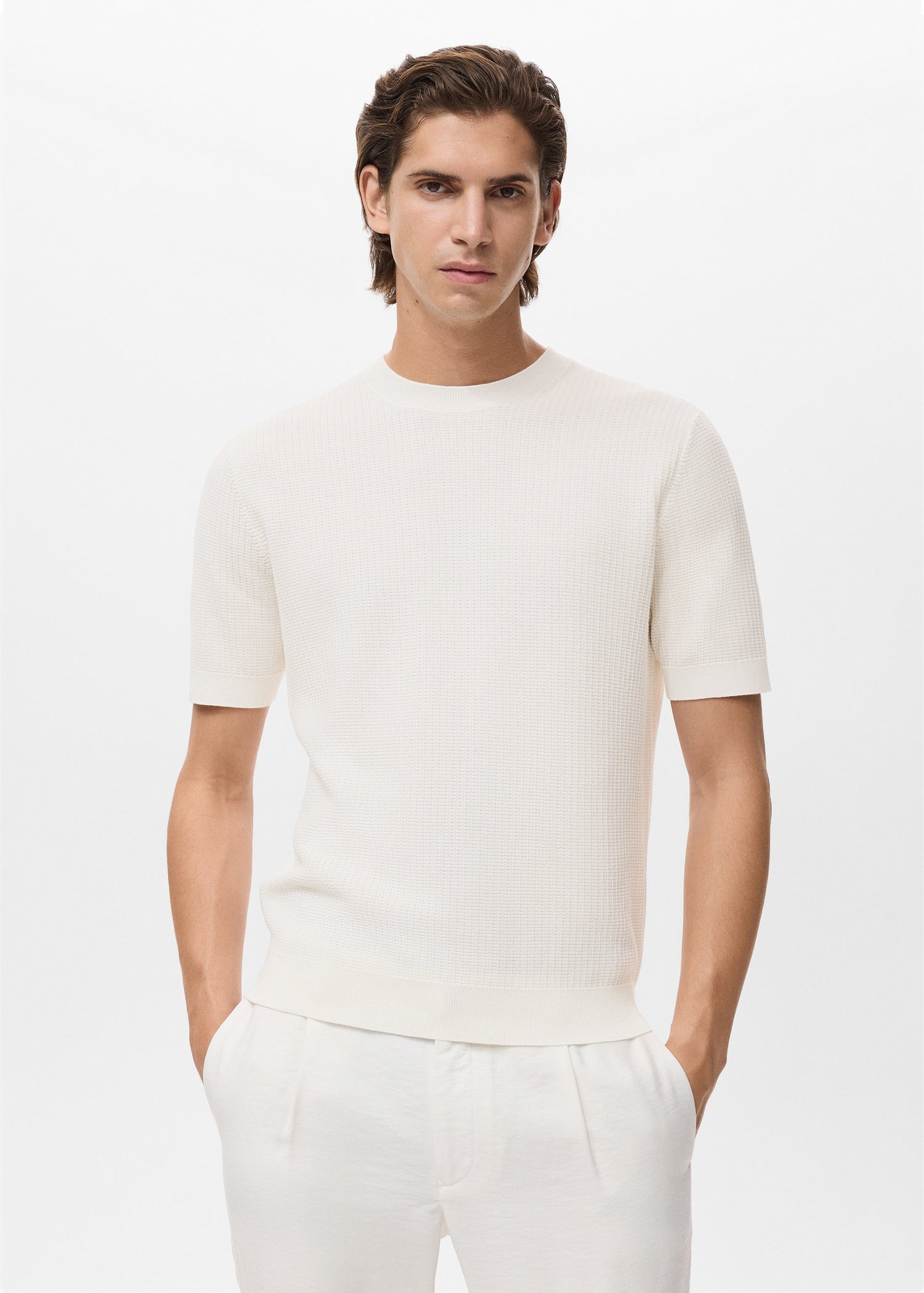 Mango t-shirt fluid in Off White