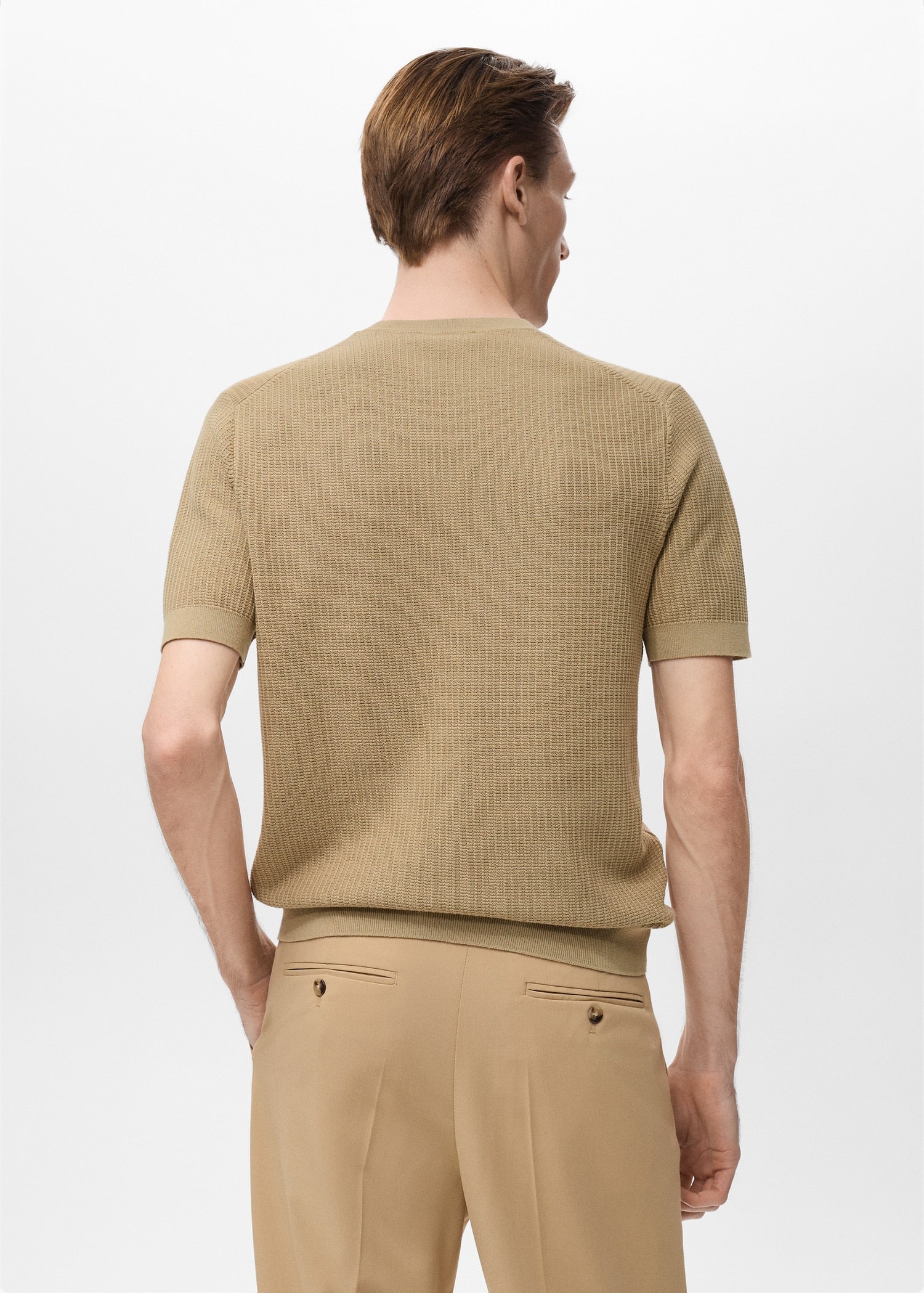 Mango t-shirt fluid in Beige - R