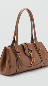 Mango shoulder bag amazona in Caramel