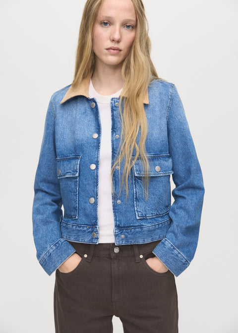 Mango jacket adara in medium denim