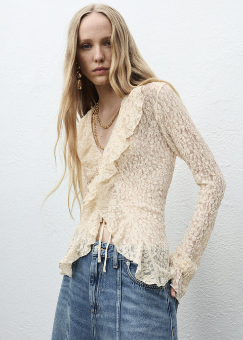 Mango blouse castell in raw