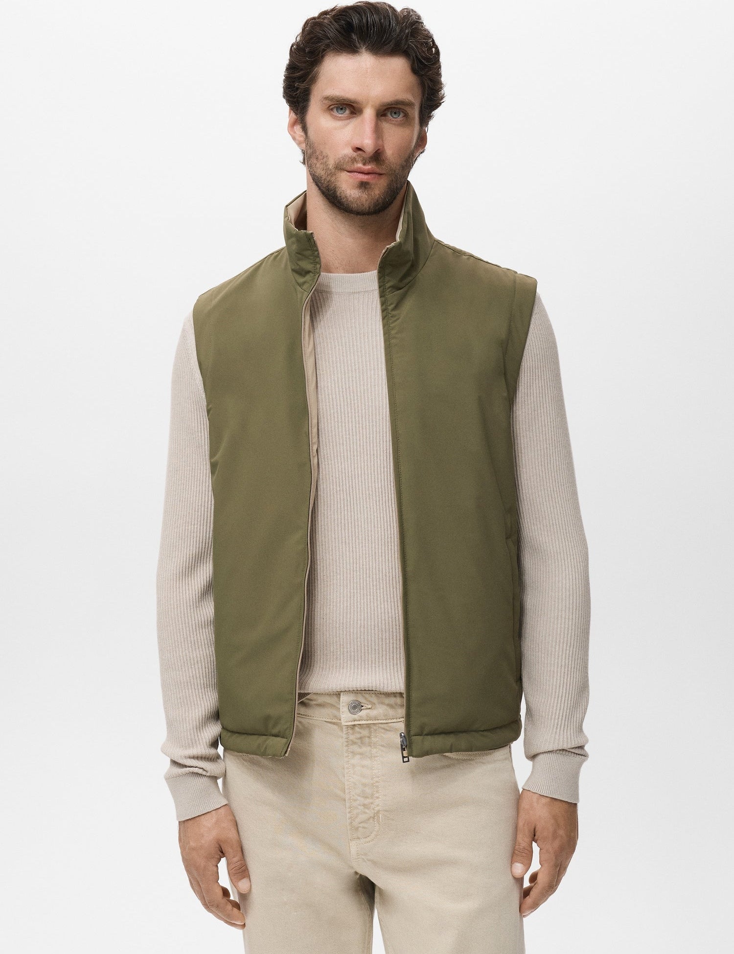 Mango outer vest nadast in Green