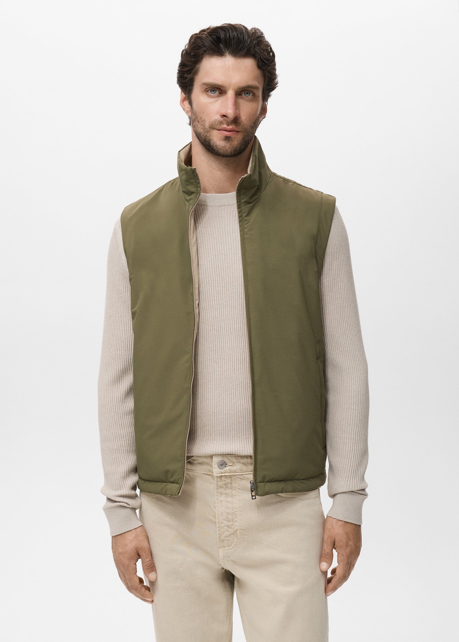 Mango outer vest nadast in Green
