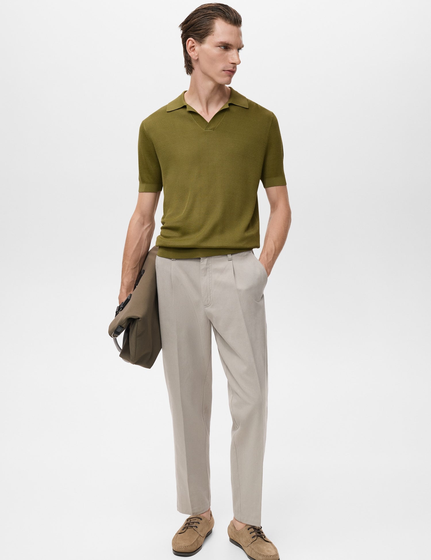 Mango poloshirt boda in Green - 99999999_01