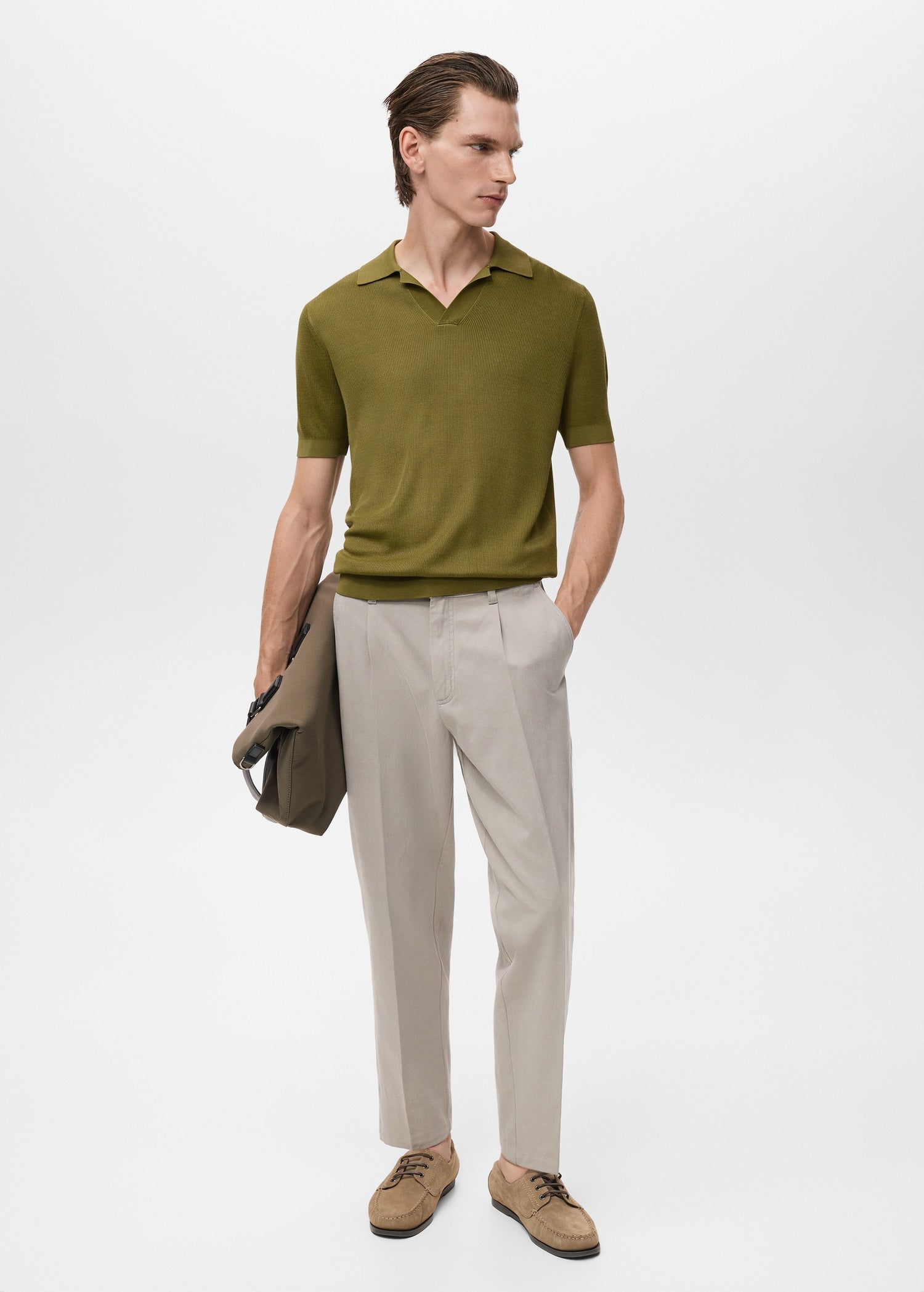 Mango poloshirt boda in Green - 99999999_01