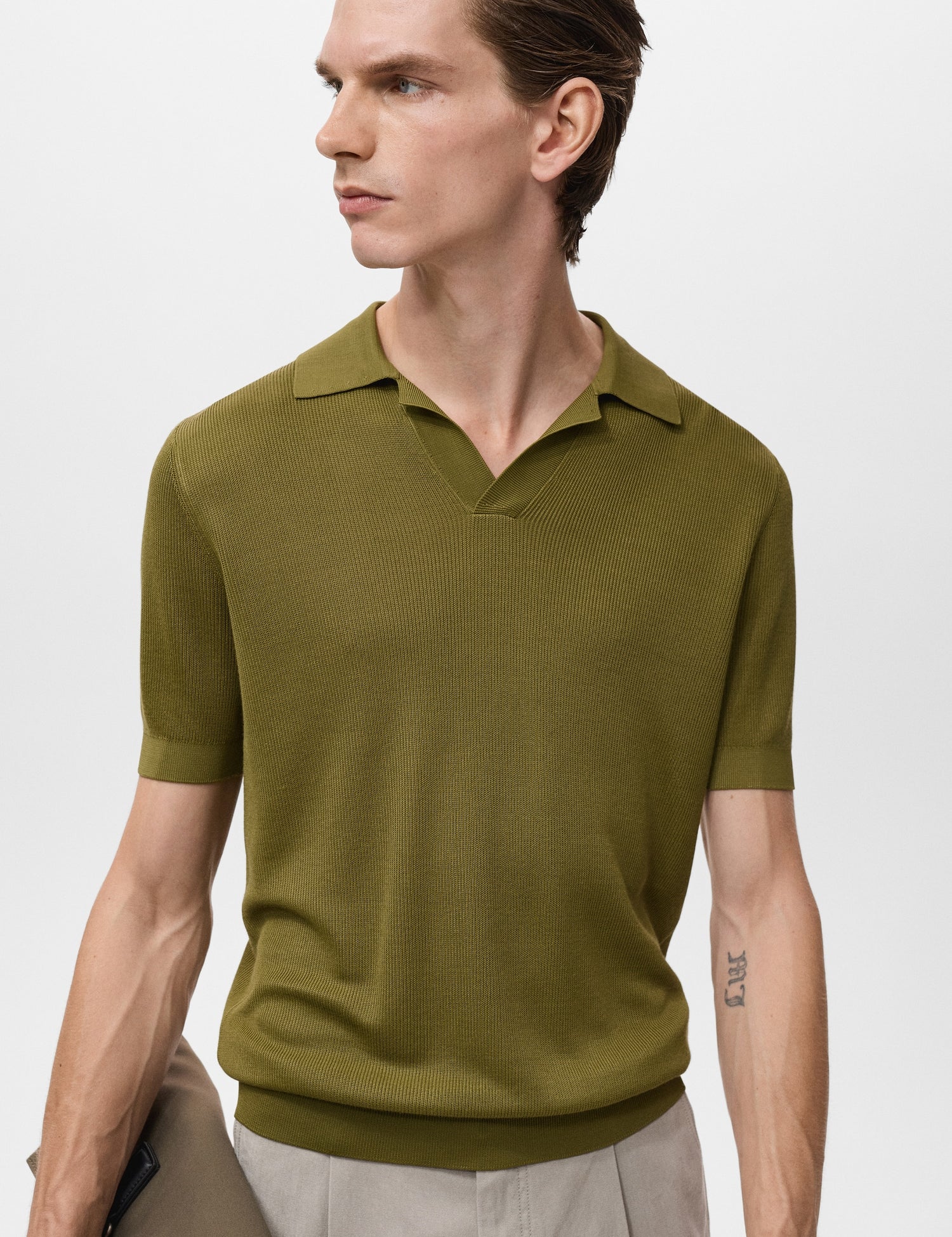 Mango poloshirt boda in Green