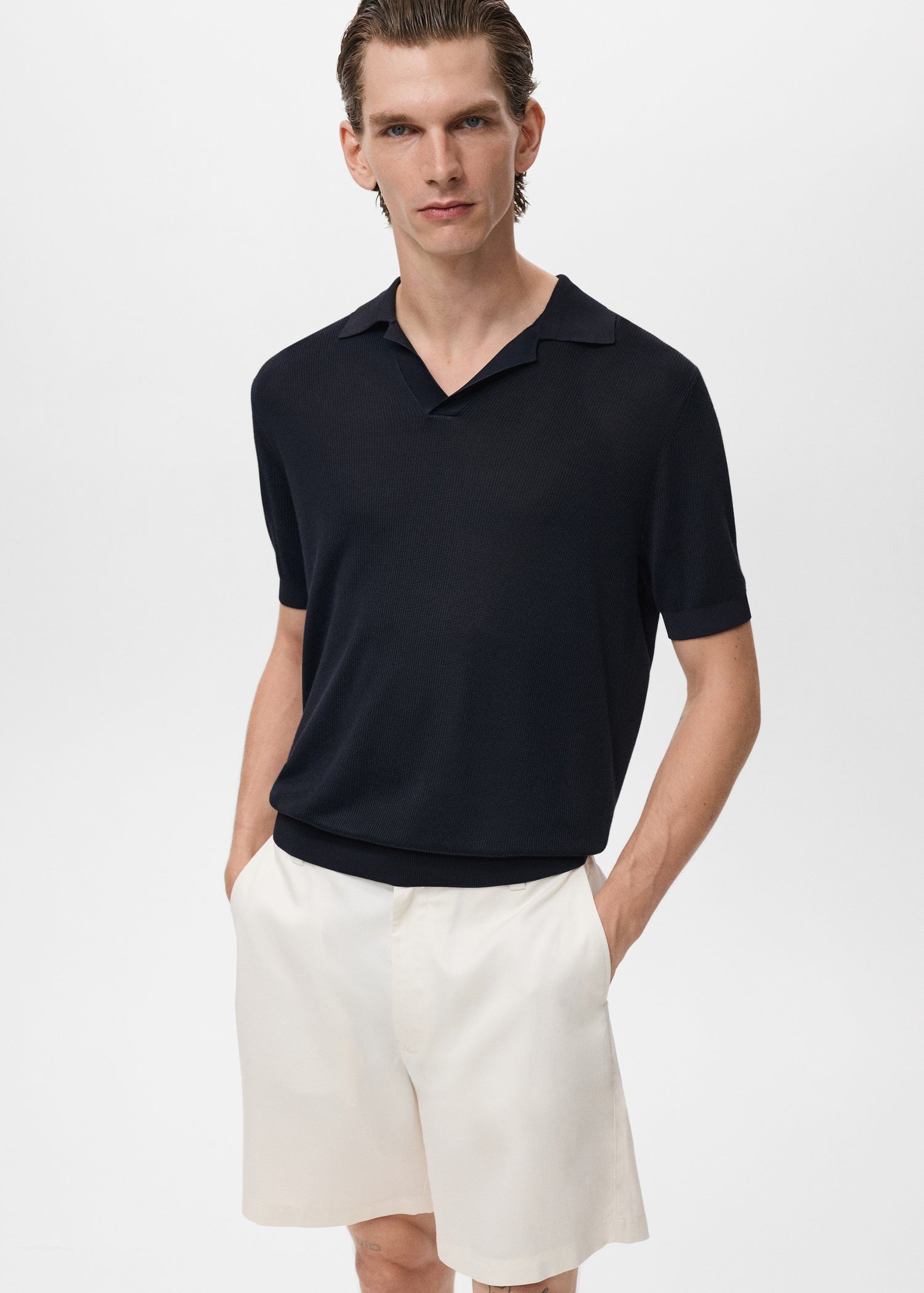 Mango poloshirt boda in Petroleum Blue - D2