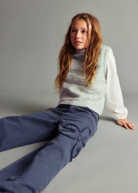 Mango trousers flor in blue