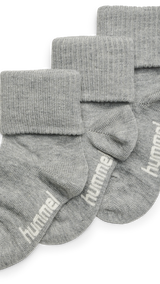 Hummel sora 3 pack sock in grey melange - Image 1