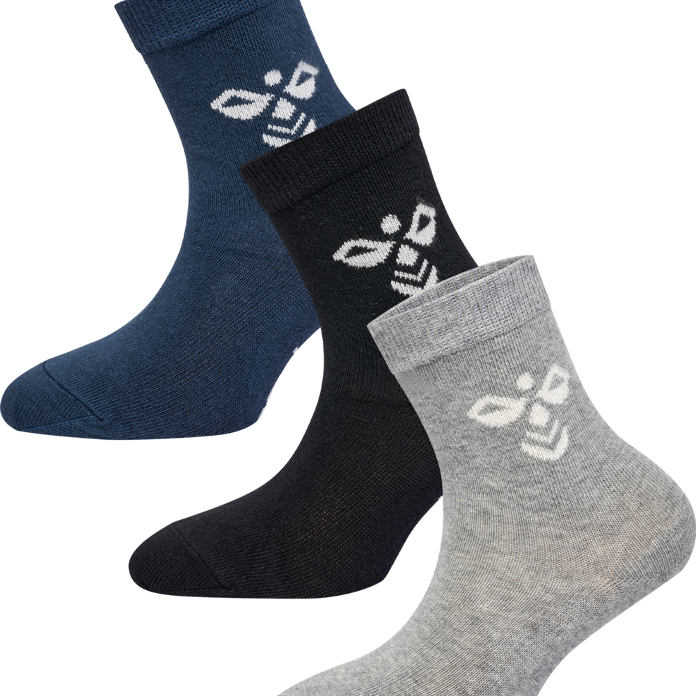 Hummel sutton 3pack sock in black grey melange blue nights - Image 1