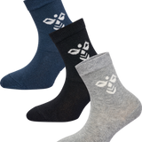 Hummel sutton 3pack sock in black grey melange blue nights - Image 1