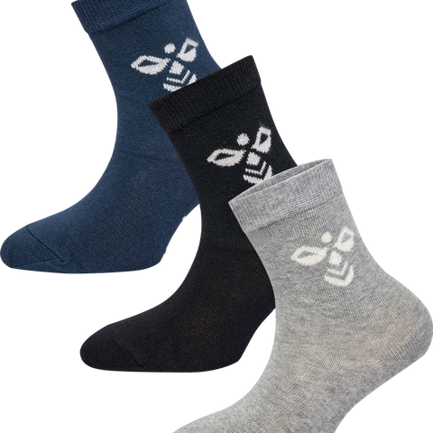 Hummel sutton 3pack sock in black grey melange blue nights