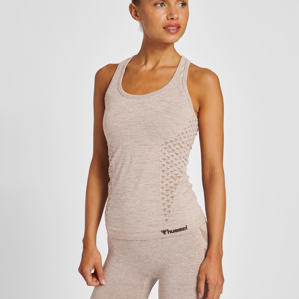 Hummel hmlCI seamless top in driftwood melange - Image 1