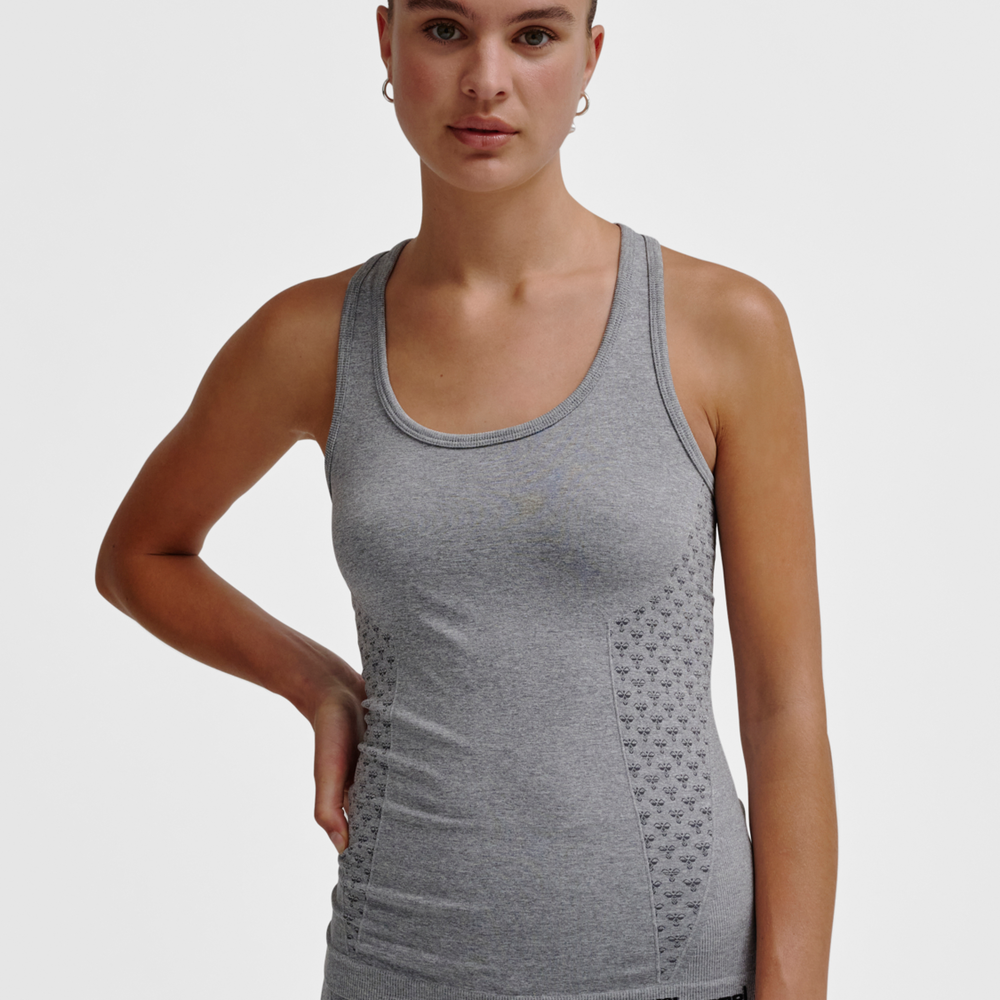 Hummel hmlCI seamless top in grey melange - Image 1