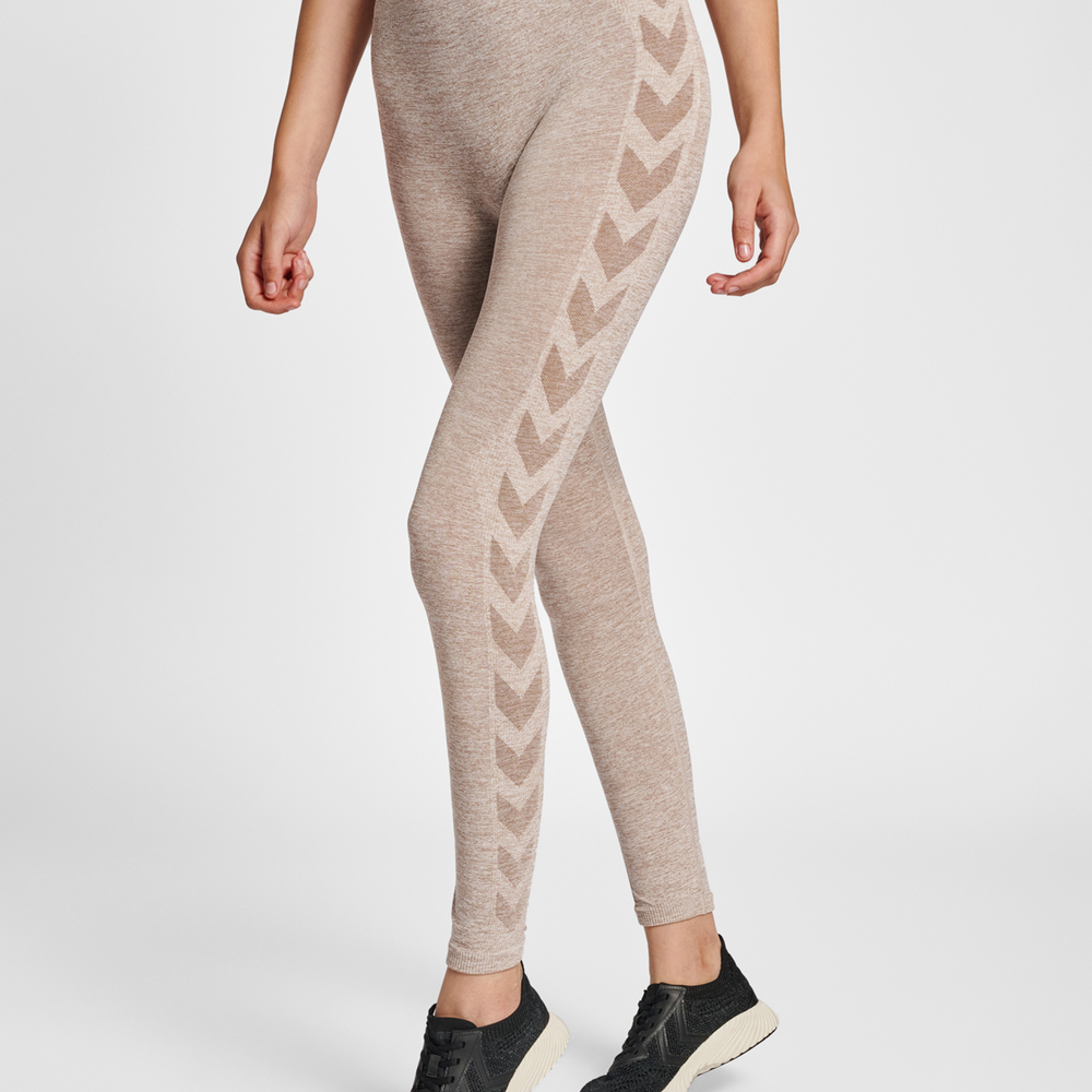Hummel hmlCI seamless mid waist tights in driftwood melange - Image 1