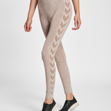 Hummel hmlCI seamless mid waist tights in driftwood melange - Image 1