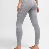 Hummel hmlCI seamless mid waist tights in grey melange - Image 1