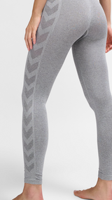 Hummel hmlCI seamless mid waist tights in grey melange - Image 1