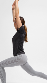 Hummel hmlCI seamless mid waist tights in grey melange - Image 2